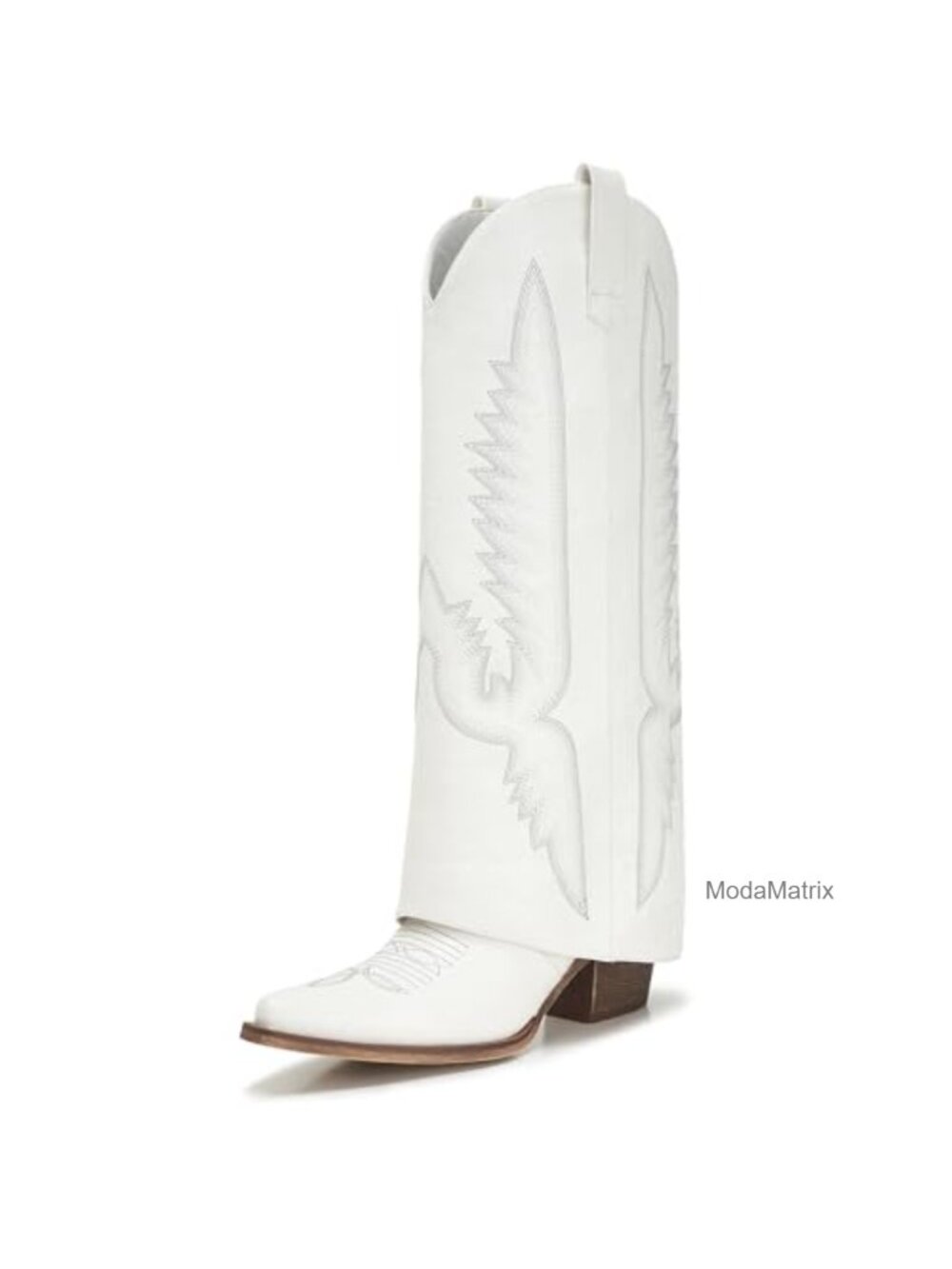 Fold Over Knee High Shark Boots 4-Inch Wedge Heel Side Zipper